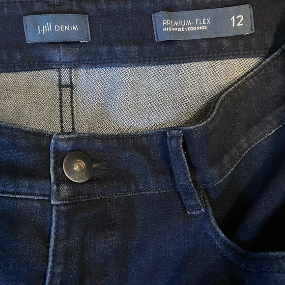 𝅺j Jill Denim Premium Flex High Rise Jeffings Size 12 Dark Wash - Picture 4 of 8